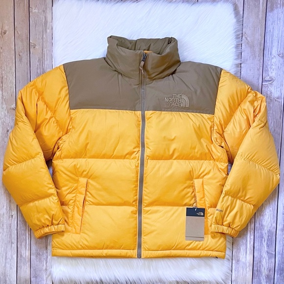 The North Face Men’s Eco Nuptse Jacket In Summit Gold Utility Brown - Picture 2 of 8